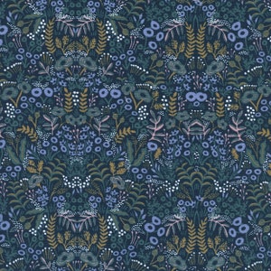 Menagerie by Rifle Paper Co for Cotton and Steel Tapestry Print in Navy - Fabric by the Half Yard