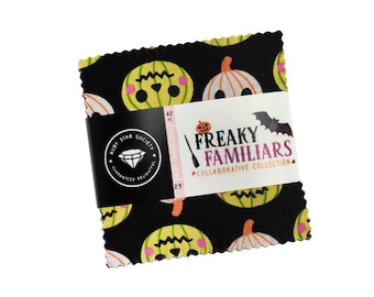 Freaky Familiars by Ruby Star Society Factory Cut Mini Charm Pack - 42 Halloween 2.5” Squares of Fabric