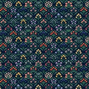 Rifle Paper Co Vintage Garden Estee in Navy RP1004-NA2 - Sold in Half Yard Increments, Cut in One Continuous Piece