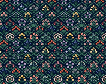 Rifle Paper Co Vintage Garden Estee in Navy RP1004-NA2 - Sold in Half Yard Increments, Cut in One Continuous Piece