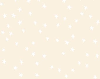 In Stock! Ruby Star Starry 2025 in White on Natural RS4109 65 - Fabric Sold by Half Yard Increments, Cut in One Continuous Piece
