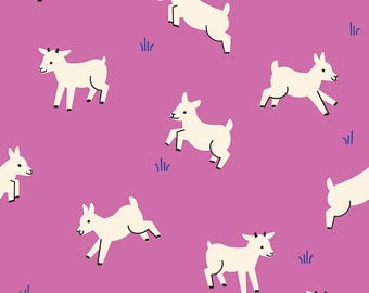 In Stock! Ruby Star Society Animal Animal Baby Goats in Heliotrope RS5166 12 - Fabric Priced by the Half Yard, Cut in One Continuous Piece