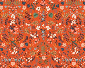 5 YARD BACKING - Please Read Description Before Purchasing - Bon Voyage Wildwood in Red Metallic by Rifle Paper Co RP105 RE5M