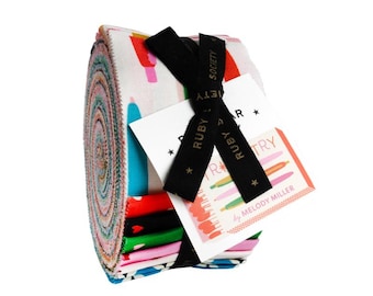 Bisutería de Melody Miller para Ruby Star Society Jelly Roll: cuarenta tiras de tela de 2,5" de ancho (tiras de aproximadamente 2,5' x 42")