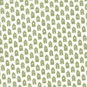 At Home Homebody Print in Leaf by Bonnie and Camille for Moda Fabrics 55202 25 -  Quilting Cotton Fabric by the Half Yard