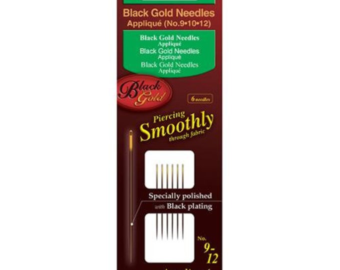 Clover Black Gold Applique Hand Sewing Needles - Pack Of 6, Size 10, Ultra-Smooth - View #3