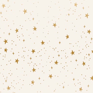 Primavera by Rifle Paper Co for Cotton and Steel Cream Metallic Stars - Fabric by the Half Yard