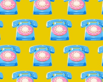In Stock! Ruby Star Sparkle Mart Telephones in Golden Hour RS0121 15 - Sold by Half Yard Increments, Cut in a Continuous Piece