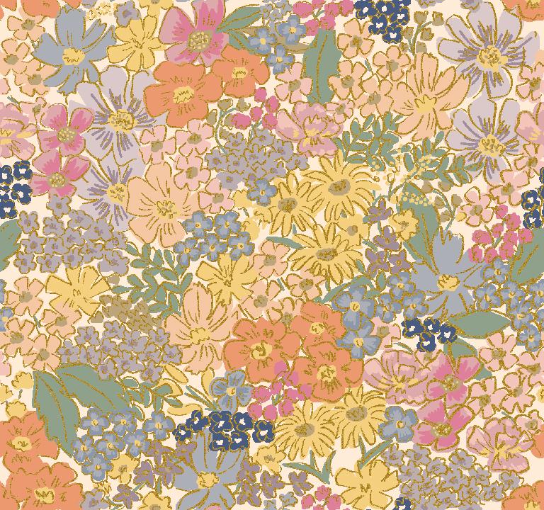 Rifle Paper English Rose Mimi in Blush Metallic RP1403-BL1M