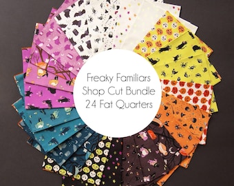 Freaky Familiars by Ruby Star Society Shop Cut Fat Quarter Bundle - 24 Halloween FQs Measuring Approx 18" x 21" each