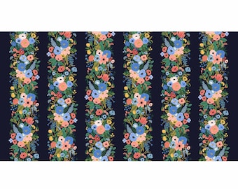 Wildwood by Rifle Paper Co for Cotton and Steel Garden Party Vines in Navy - Fabric by the Half Yard