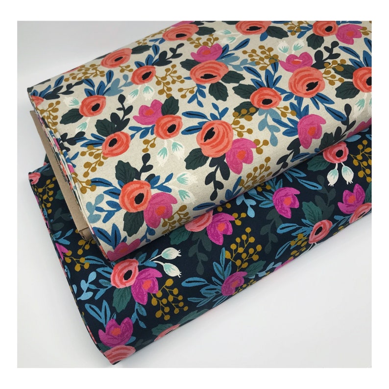 CANVAS Menagerie by Rifle Paper Co for Cotton and Steel Navy Etsy