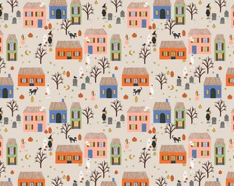 In Stock! Rifle Paper for Cotton & Steel Halloween II 2 Night in Linen Metallic RP1307 LM1M Sold by Half Yard Increments, Cut Continuously