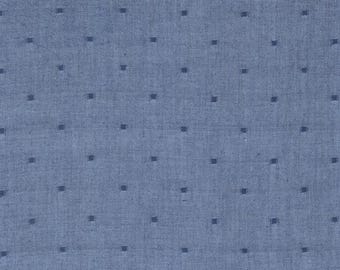 Moda Summer Solstice Wovens by Jenelle Kent in Nautical Blue Woven Dot 12224 24 - Fabric Sold By Half Yard Increments and Cut Continuously