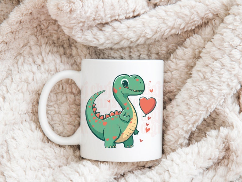 Valentines Day Dinosaur SVG and PNG Design for Kids | Cute Dinosaur ...