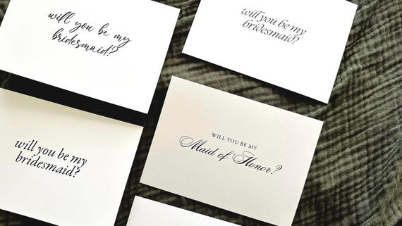 Bridesmaid Proposal 7x5 Cardstock PRINT | Old Money, Quirky,Minimal or Elegant theme