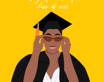 UCF Custom Graduation Portrait illustration | High School Graduation | University College Graduation