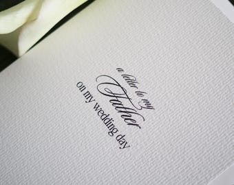 Aangepaste brief aan mijn moeder/vader/ouders/bruid/bruidegom op mijn trouwdag - 5 x 7 katoenen kaart Keepsake PRINT met envelop | Trouwdag