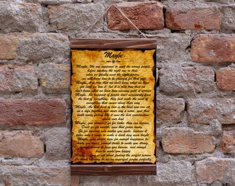 Maybe Love Poem Wood Framed Canvas Print , Romantic Poetry | Boyfriend Gift | Girlfriend Gift | Love Poetry Wall Art