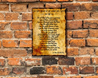 Do Not Stand At My Grave And Weep Poem By Mary Elizabeth Frye, Gallery Wrapped Canvas Print