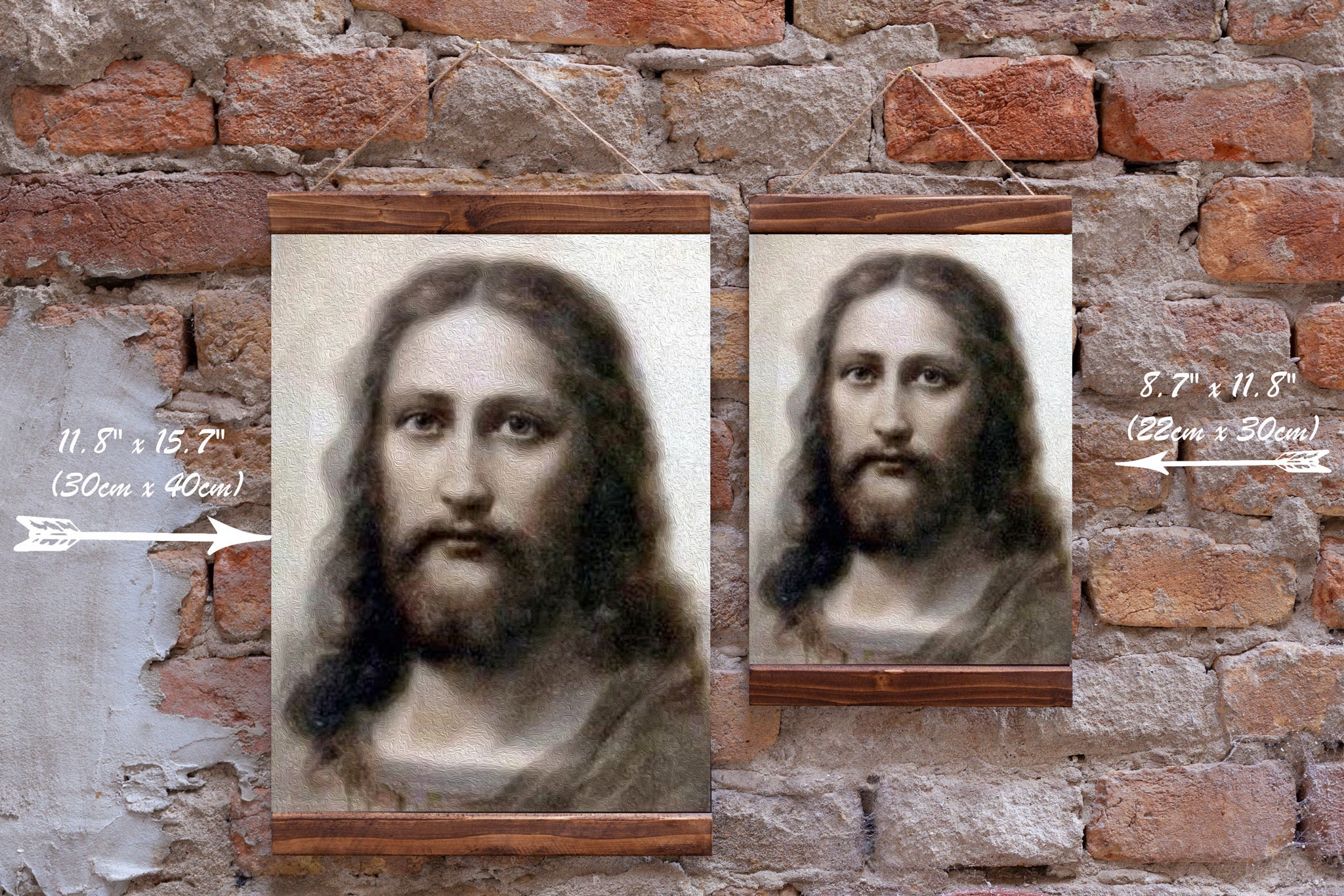 イエス・キリストの顔のリアルな顔、トリノの聖骸布の絵画、キリスト教