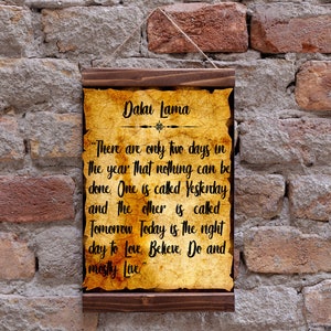Dalai Lama Print, Dalai Lama Motivational Quote  Wood Framed Canvas Print