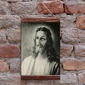 Jesus Christ Face Based on  painting by Ariel (Haroutin) Agemian Wood Framed Canvas Print, Perfect Gift
