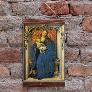 Madonna and Child  by Rogier van der Weyden 1440  Wood Framed Canvas Print, Perfect Gift