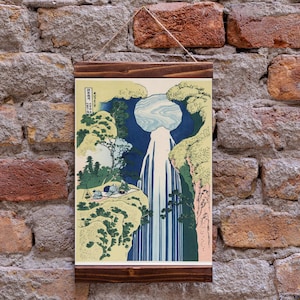 A Tour of the Waterfalls of the Provinces (Shokoku taki meguri) by Hokusai, High Quality Giclée Print on Pure Cotton Canvas