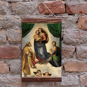 The Sistine Madonna, also called the Madonna di San Sisto, Wood Framed Canvas Print, Perfect Gift