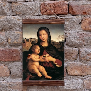 Madonna and Child  by Raphael 1503,  Wood Framed Canvas Print, Perfect Gift