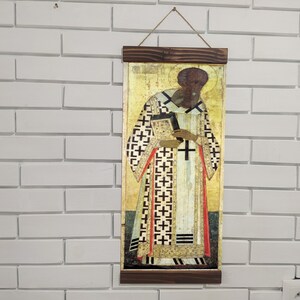 Gregory the Theologian by Andrei Rublev Григорий Богослов Wood Framed Canvas Print, Size up to: 35.4&#39;&#39; x  17.3&#39;&#39; (90cm x44cm)