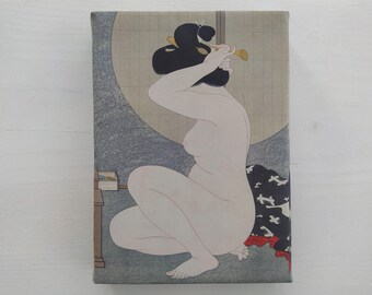 Hakuho Hirano Lady Arranging Hair Canvas Print, Japanese Art 1932, Vintage Wall Decor