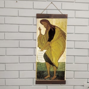 Saint John the Baptist by Andrei Rublev Иоанн Предтеча Wood Framed Canvas Print, Size up to: 35.4&#39;&#39; x  17.3&#39;&#39; (90cm x44cm)