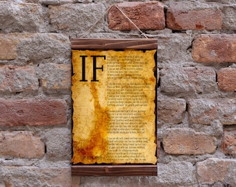 IF Poem Art Print IF Poem by Rudyard Kipling If Poem Wall Art If you can If  Wood Framed Canvas Print , Literature Print