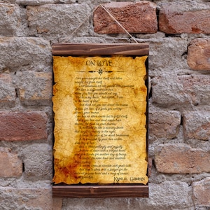 On Love by Kahlil Gibran Wedding Gift Couple Gift Wood Framed Canvas Print