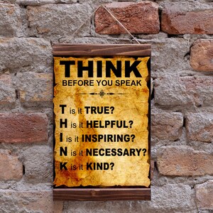 Klassenzimmer Poster Think Educational Poster Schule Poster Home School Wanddekoration Unterricht Wand Kunst Holz gerahmt Leinwand Druck