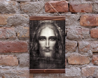 Real Face Of Jesus Christ Shroud Of Turin Picture Christian Catholic Religion Wood Framed Canvas Print