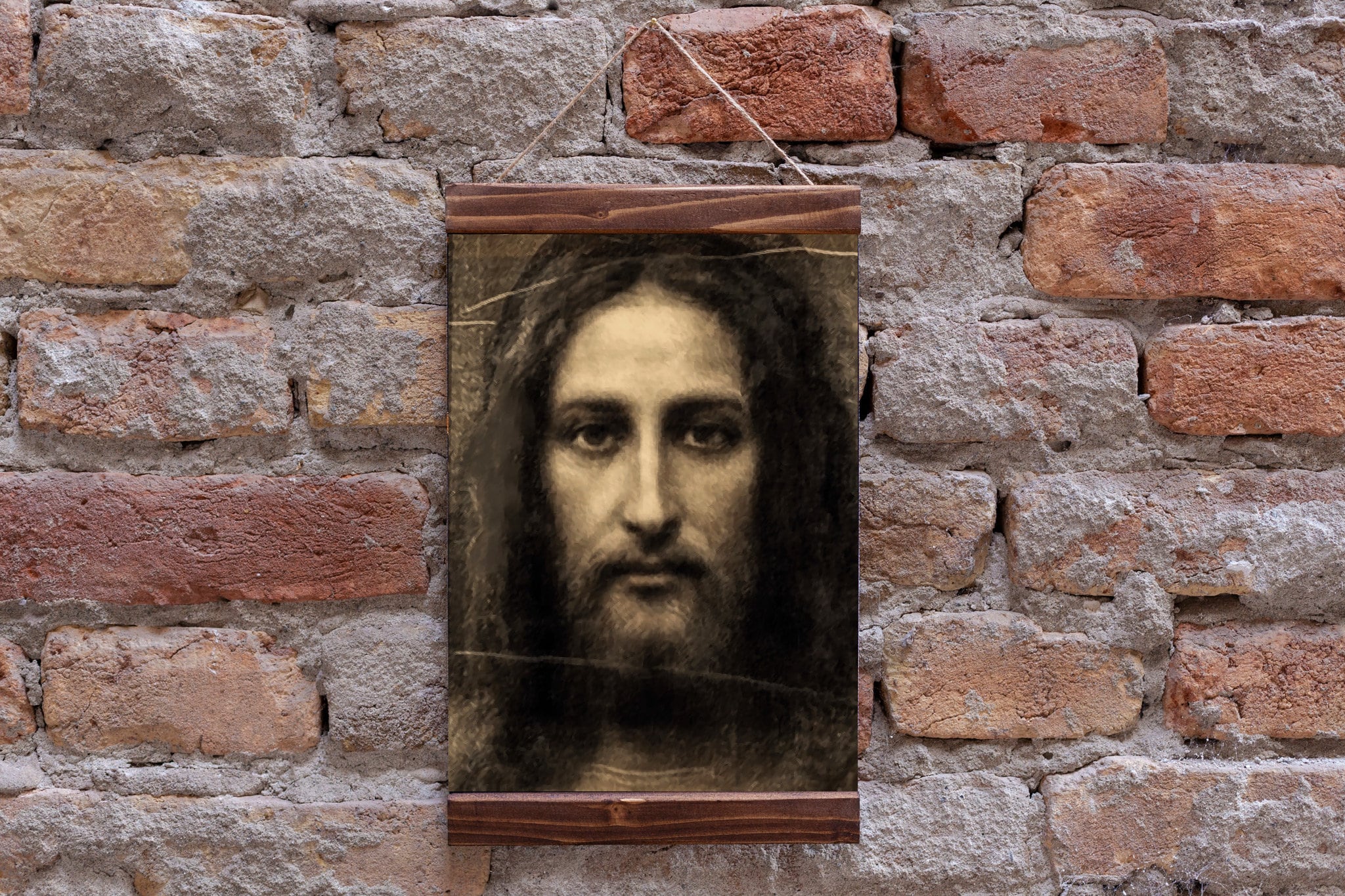 Jesus Christ Face  Wood Framed Canvas Print, Perfect Gift