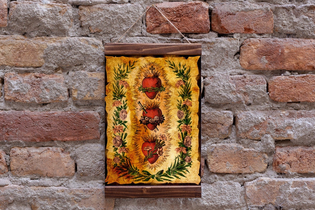 Hearts of the Holy Family Based on a Vintage French Holy Card ...