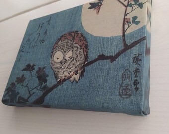 Small Horned Owl on Maple Branch Under Full Moon - Utagawa Hiroshige Japanese Wall Art, Gallery Wrapped Canvas Print