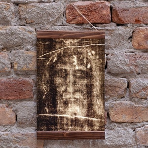 Shroud of Turin Face of Jesus The Holy Linen Wood Framed Canvas Print, Perfect Christian Gift