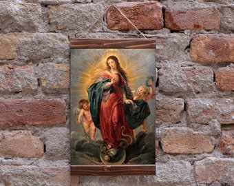 L'Immaculée Conception von Paul Rubens, Unbefleckte Empfängnis, 1628-1629 Leinwanddruck mit Holzrahmen, perfektes christliches Geschenk