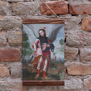 Archangel Raphael - Arcángel San Rafael by José de Páez, Roman Catholic Christian Icon, Wood Framed Canvas Print