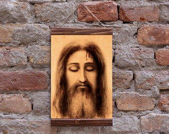 Real Face Of Jesus Christ Shroud Of Turin Photo Picture Christian Catholic Religion Wood Framed Canvas Print