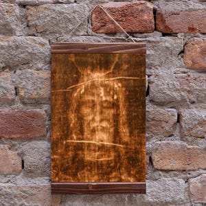 Shroud of Turin Face of Jesus The Holy Linen Wood Framed Canvas Print, Perfect Christian Gift