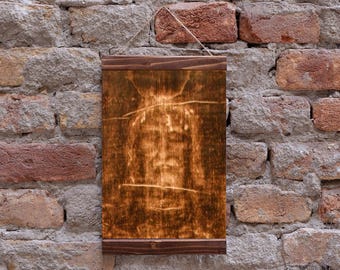 Grabtuch von Turin Gesicht von Jesus Das heilige Leinen Holz gerahmte Leinwand Druck, perfektes christliches Geschenk