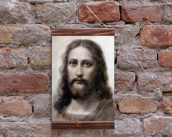 Real Face Of Jesus Christ Shroud Of Turin Picture Christian Catholic Religion Wood Framed Canvas Print