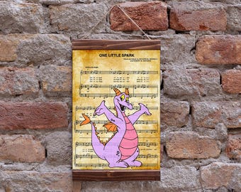Figment One Little Spark Sheet Music Art Print, Wood Framed Canvas Print