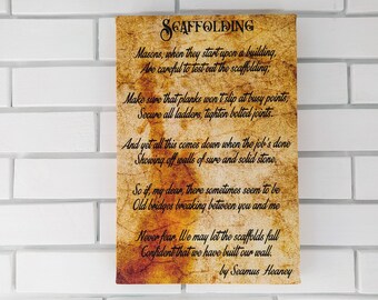 Scaffolding Poem by Seamus Heaney Poem, Gallery Wrapped Canvas